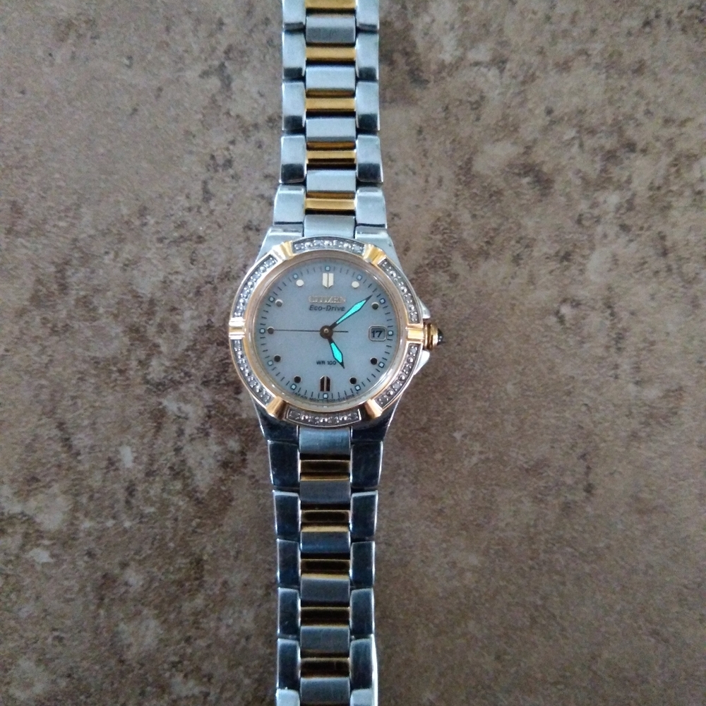 Citizen-Eco Drive Watch SS w/ Diamond Accents